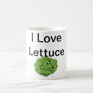 Amo la taza de la obra clásica de la lechuga