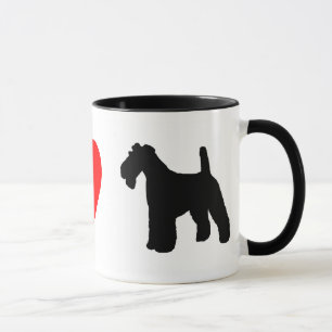 Amo la taza de los fox terrier del alambre