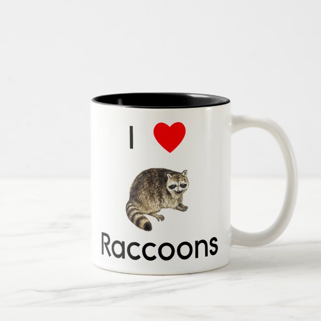 Amo la taza de los mapaches (Derecha)