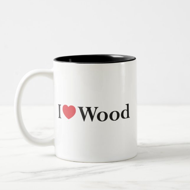 Amo la taza de madera (Izquierda)