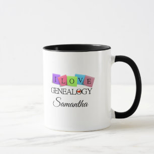Amo la taza del árbol de familia de la genealogí