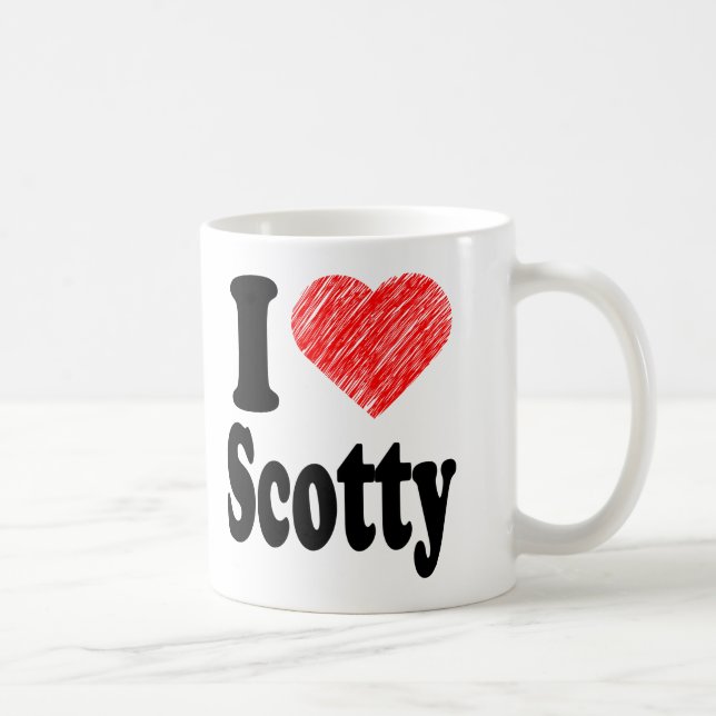 Amo la taza del arte del corazón de Scotty (Derecha)