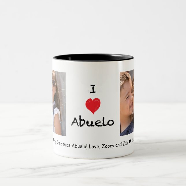 Amo la taza del personalizable de la foto de (Centro)