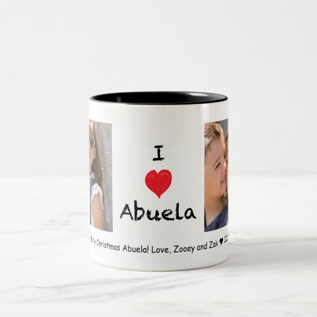 Amo la taza del personalizable de la foto de (Centro)