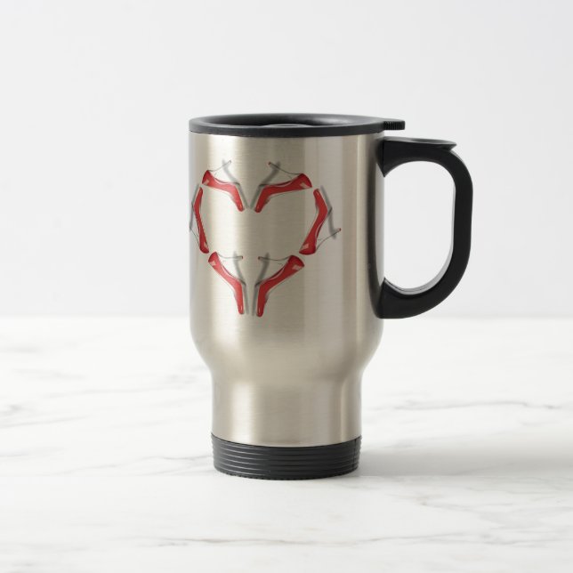 Amo la taza del viaje del adicto al zapato de los (Derecha)