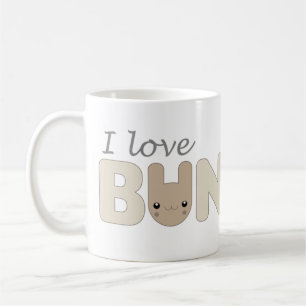 Amo la taza (marrón) de los conejitos