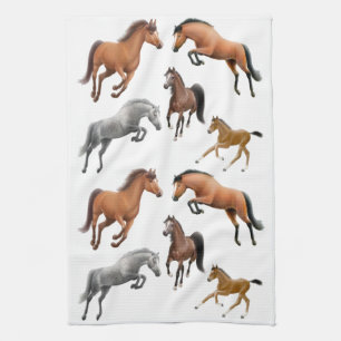 Amo la toalla de cocina de los caballos