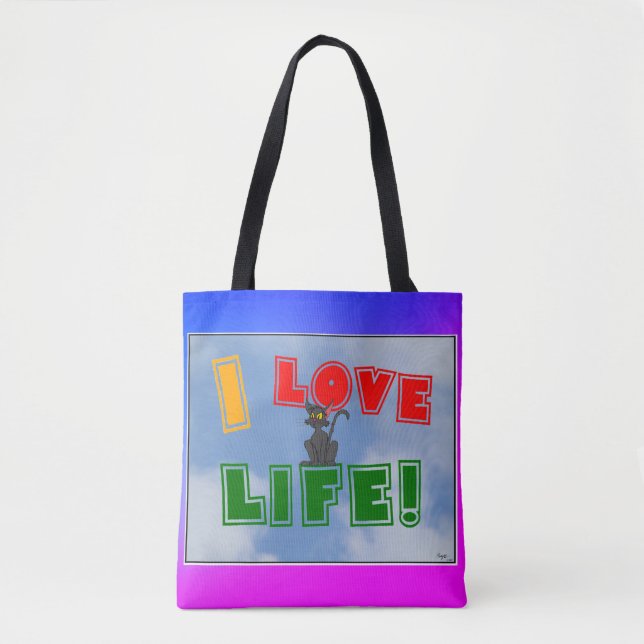 "¡Amo la vida!" bolsa de metal (Anverso)