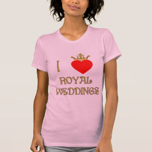 Amo las camisetas reales de las bodas, tazas,
