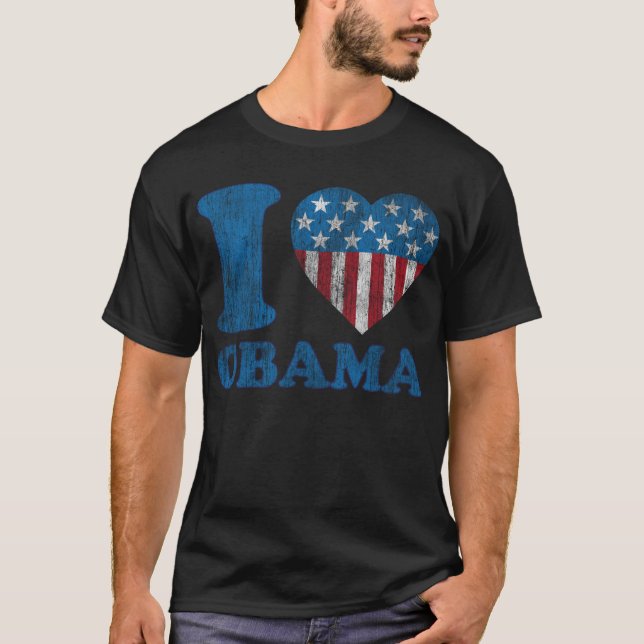 amo las estrellas clásicas de Obama - camisa del (Anverso)