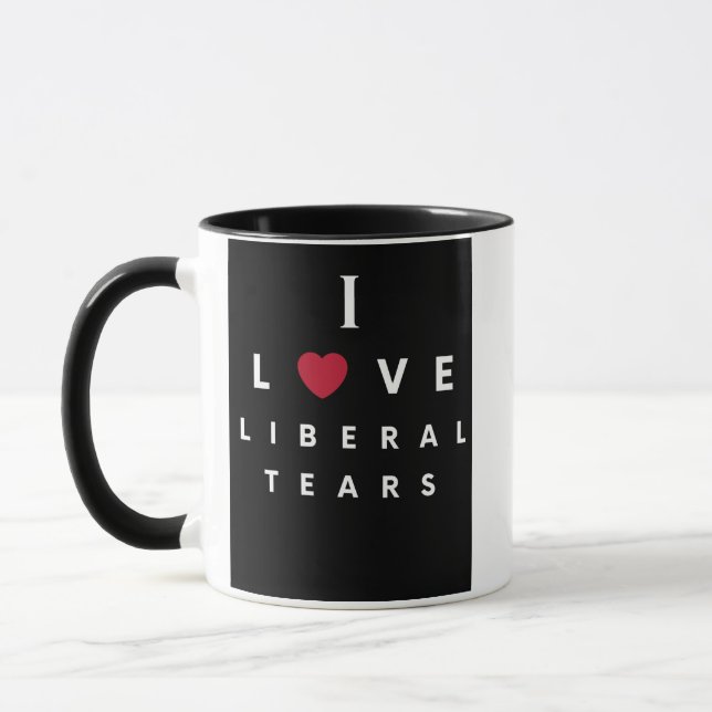 Amo las lágrimas liberales taza de café 11oz (Izquierda)