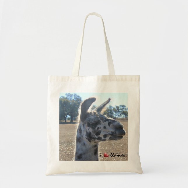 Amo las llamas, la bolsa de asas linda de la llama (Frente)