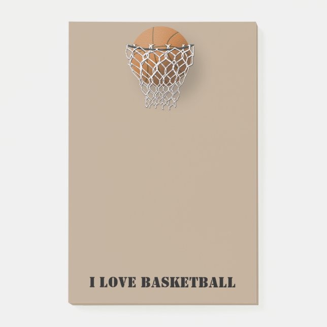 "Amo las notas del Poste-it® del baloncesto" 4 x 6 (Anverso)