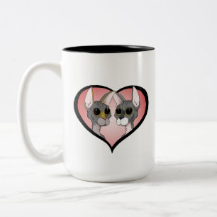 Amo las tazas de los gatos de Sphynx