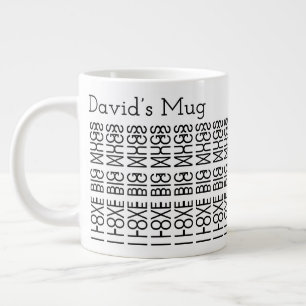 Amo las tazas grandes y mensaje secreto oculto con