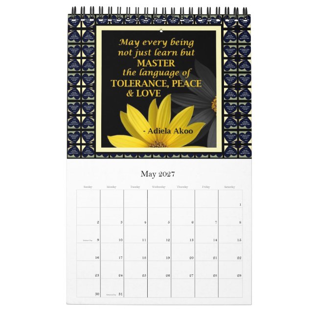 AMO lo que haces en el calendario por la poeta Adi (May 2027)