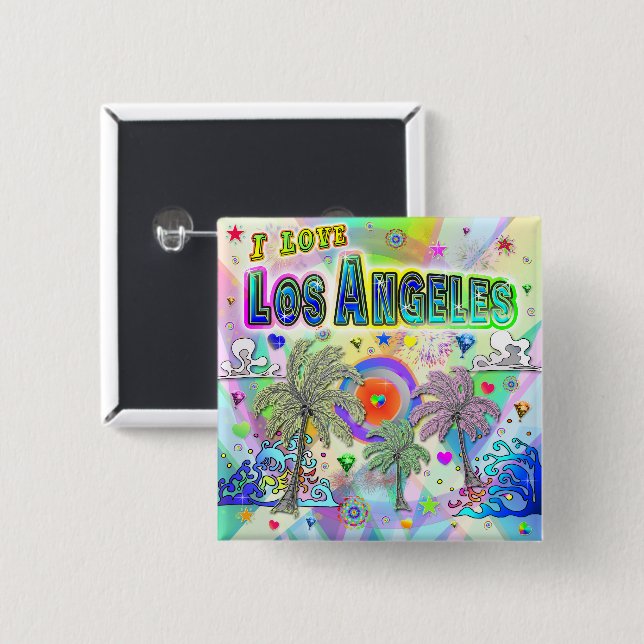 Amo Los Ángeles Botón Deep Dream (Anverso y reverso)