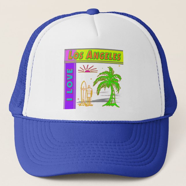 "AMO Los Ángeles" Sun Palm Tree & Surfer #2 Gorra (Anverso)