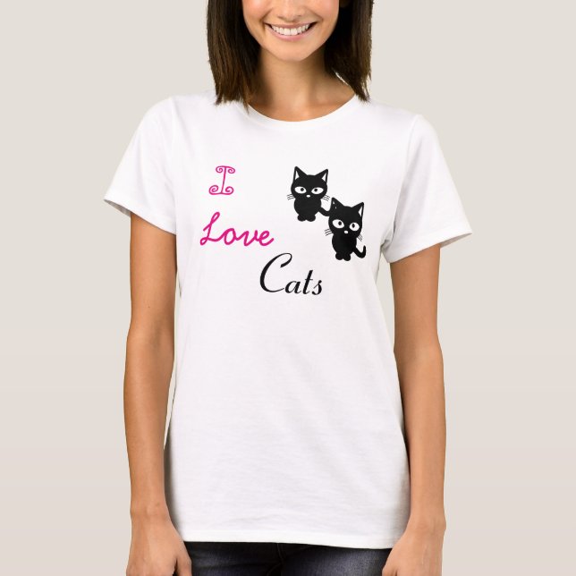 "Amo los gatos" camiseta de Hanes Nano para mujere (Anverso)