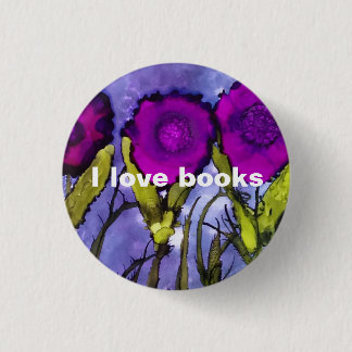 Amo los libros - botón del heliótropo