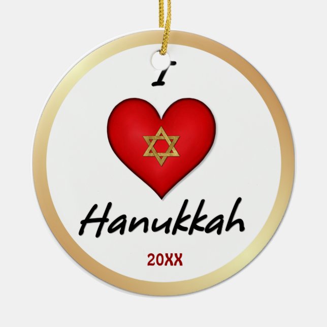 Amo los ornamentos de Hanukkah (Frente)