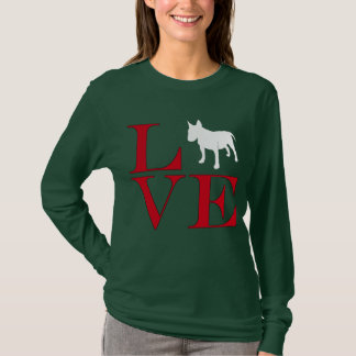 Amo los terrieres de Bull - camiseta coloreada