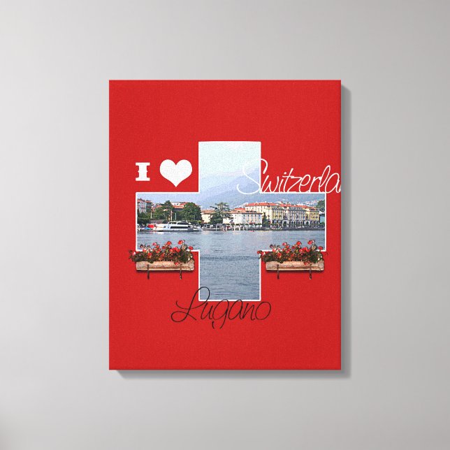 Amo Lugano, Suiza - Lienzo envuelto (Anverso)