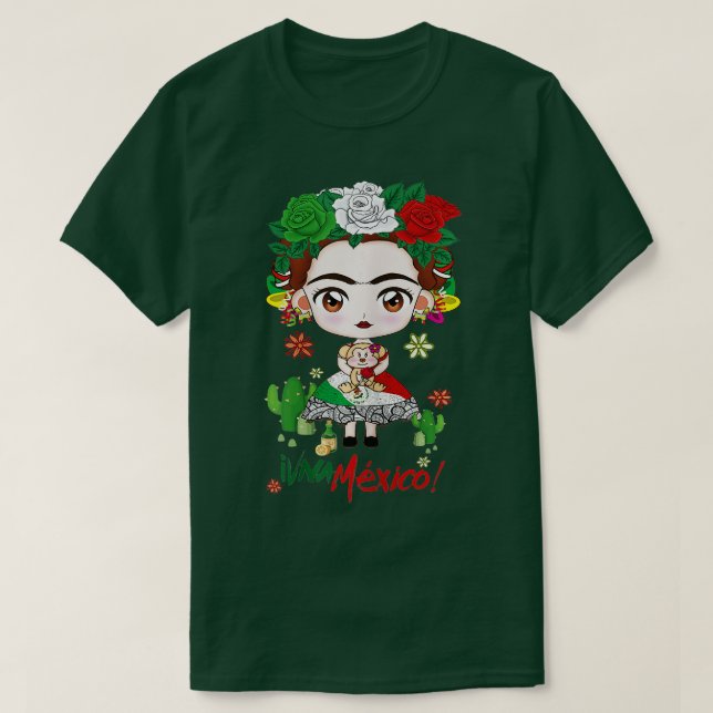 Amo México Viva México Camisa de frida mexicana 1 (Diseño del anverso)