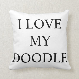 AMO MI ALMOHADA DE ORO DEL PERRO DEL DOODLE DEL