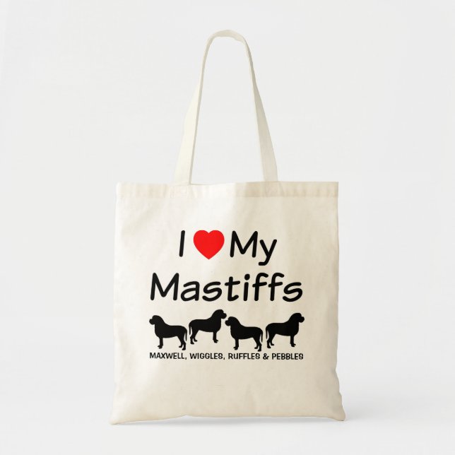 Amo Mi Bolsa De Cuatro Perros Mastiff (Frente)
