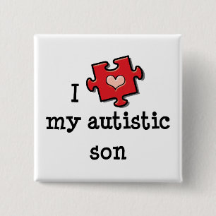 Amo mi botón autístico del hijo