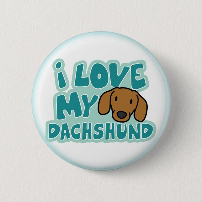 Amo mi botón del Dachshund (Anverso)