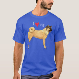 Amo mi camiseta Akita