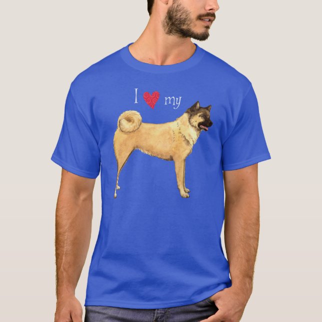 Amo mi camiseta Akita (Anverso)