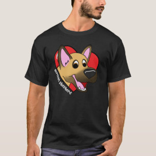 Amo mi camiseta de la oscuridad del pastor alemán