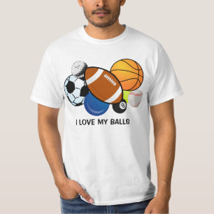 "Amo mi camiseta de las bolas "