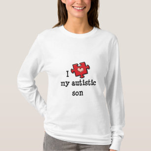Amo mi camiseta de manga larga autística del hijo
