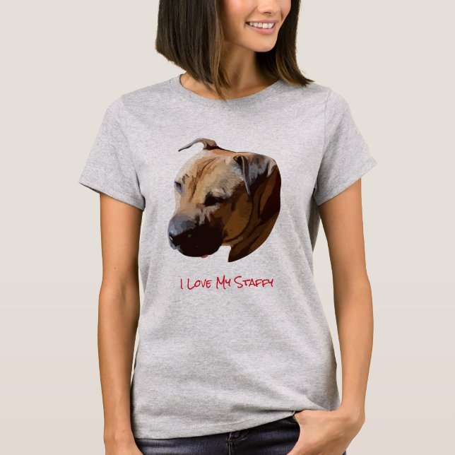 Amo mi camiseta de Staffy (Anverso)