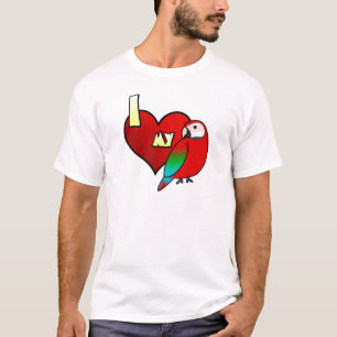 Amo mi camiseta del Macaw de Greenwing