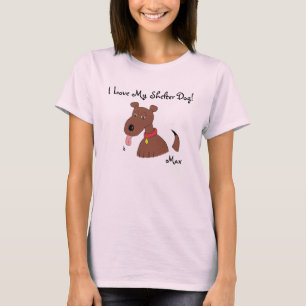 Amo mi camiseta del perro de Brown del perro del