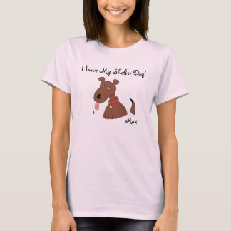 Amo mi camiseta del perro de Brown del perro del