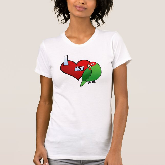Amo mi camiseta dirigida cereza de Conure (Anverso)