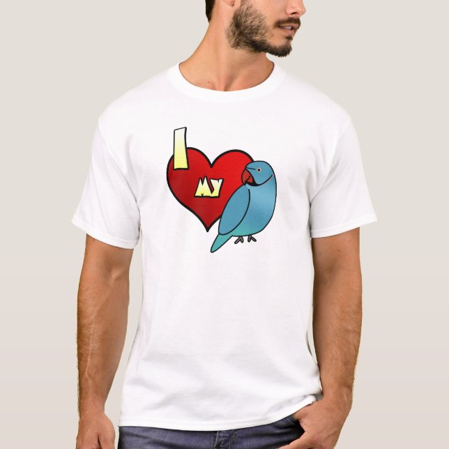 Amo mi camiseta india del Parakeet de Ringneck (Anverso)