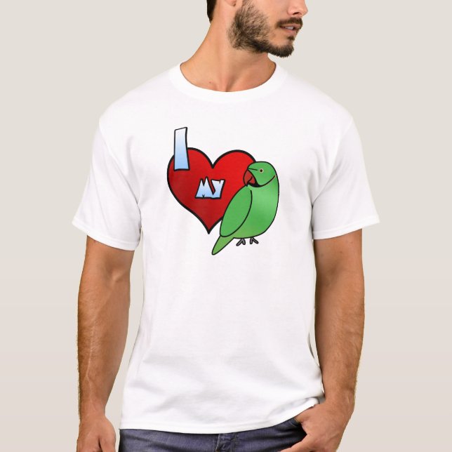 Amo mi camiseta india del Parakeet de Ringneck (Anverso)