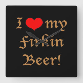 ¡Amo mi cerveza del cuñete! Reloj de pared