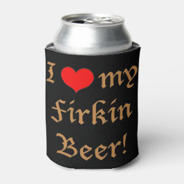 ¡Amo mi cerveza Firkin! Enfriador de latas