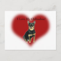 "Amo mi Chihuahua" Postal de Arte Perro