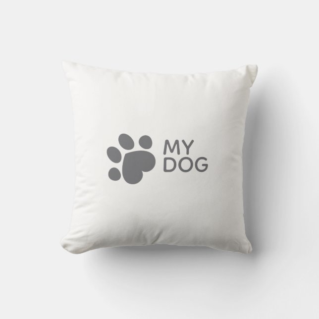Amo mi Cojín decorativo de perro (Anverso)