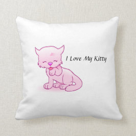 Amo mi Cojín decorativo del gatito