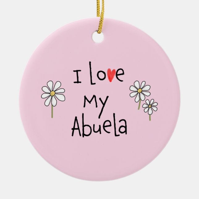 Amo Mi Foto De Abuela Ornamento Cerámico (Frente)